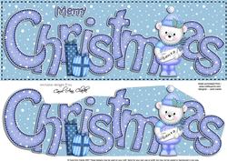 Large Dl Merry Christmas Quick Card 3D Decoupage