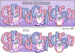 Xmas Large Dl Grandchildren Quick Card N 3D Decoupage