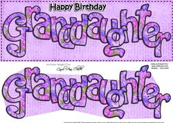 Happy Birthday Granddaughter Large Dl 3D Decoupage