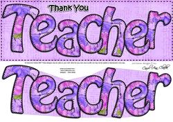 Large Dl Thank You Teacher Card & 3D Decoupage