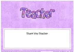 Thank You Teacher Matching Large Dl Insert