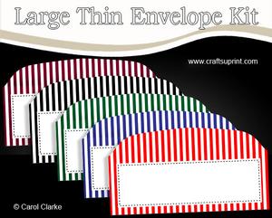 5 Large Slim Stripes Envelopes Kit