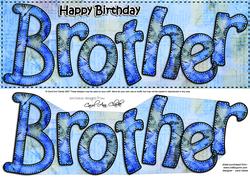 Large Dl Happy Birthday Brother Card & 3D Decoupage