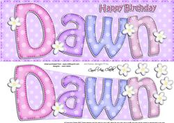 Large Dl Birthday Dawn Card & 3D Decoupage