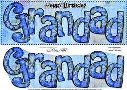 Large Dl Happy Birthday Grandad Card & 3D Decoupage