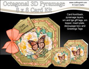 8x8 3D Roses & Butterfly Pyramage Octagonal Floral Kit