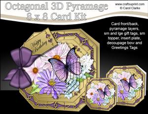 8x8 3D Butterfly Bouquet Pyramage Octagonal Floral Kit
