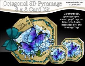 8x8 3D Butterflies & Flowers Pyramage Octagonal Floral Kit