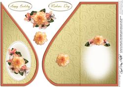 Flowers & Pearls Teardrop Card