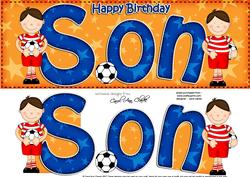 Boyz Birthday Son Large Dl Quick Card 3D Decoupage