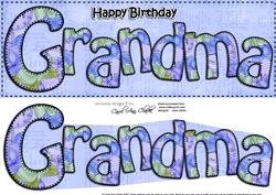 Large Dl Happy Birthday Grandma Card & 3D Decoupage