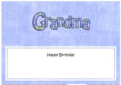 Happy Birthday Grandma Matching Large Dl Insert