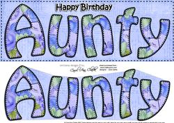 Large Dl Happy Birthday Aunty Card & 3D Decoupage