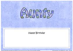 Happy Birthday Aunty Matching Large Dl Insert
