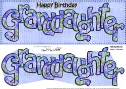 Large Dl Birthday Granddaughter Quick Card N 3D Decoupage