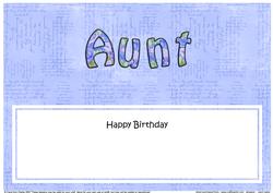 Happy Birthday Aunt Matching Large Dl Insert