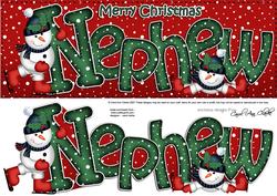 Large Dl Xmas Nephew Quick Card 3D Decoupage
