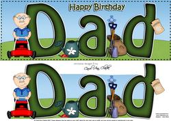 Large Dl Birthday Dad Quick Card N 3D Decoupage