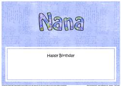 Happy Birthday Nana Matching Large Dl Insert