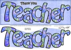 Large Dl Thank You Teacher Quick Card N 3D Decoupage
