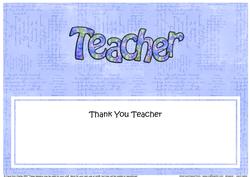 Thank You Teacher Matching Large Dl Insert
