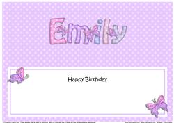 Happy Birthday Emily Matching Large Dl Insert