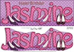 Large Dl Happy Birthday Jasmine Quick Card N 3D Decoupage