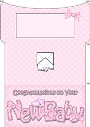 New Baby Girl Money or Gift Wallet and Card