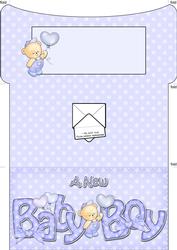 New Baby Boy Money or Gift Wallet and Card