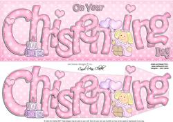 Large Dl Christening Quick Card N 3D Decoupage