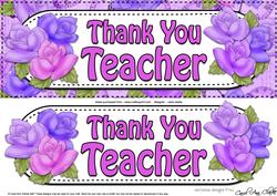 Large Dl Thank You Teacher Card & 3D Decoupage