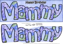 Large Dl Happy Birthday Mammy Card & 3D Decoupage