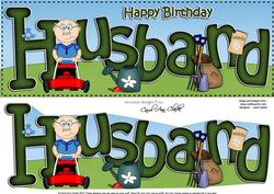 Large Dl Happy Birthday Husband Quick Card & 3D Decoupage