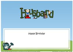Happy Birthday Husband Matching Large Dl Insert