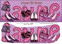 Large Dl Happy Birthday Jayne Quick Card & 3D Decoupage