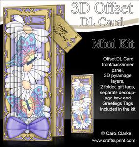 3D Offset Dl Butterflies & Daisies Pyramage Mini Kit