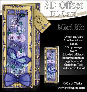 3D Offset Dl Flutterby Blues Pyramage Mini Kit