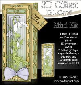 3D Offset Dl Snowdrops Pyramage Mini Kit
