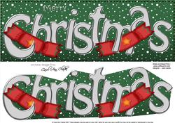 Large Dl Merry Christmas Quick Card 3D Decoupage