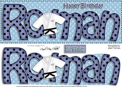 Large Dl 13th Birthday Roman Card & 3D Decoupage