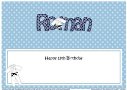 13th Birthday Roman Matching Large Dl Insert