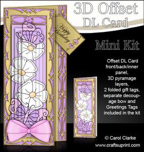 3D Offset Dl Butterflies & Flowers Pyramage Mini Kit