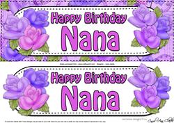 Large Dl Happy Birthday Nana Card & 3D Decoupage