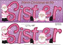 Large Dl Merry Christmas Sister Quick Card 3D Decoupage