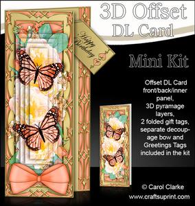 3D Offset Dl Butterflies & Roses Pyramage Mini Kit