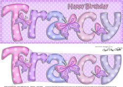 Large Dl Happy Birthday Tracy Quick Card & 3D Decoupage