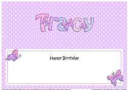 Happy Birthday Tracy Matching Large Dl Insert