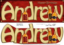 Large Dl Happy Birthday Andrew Quick Card & 3D Decoupage