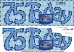 Happy Birthday Dad is 75 Today Large Dl 3D Decoupage