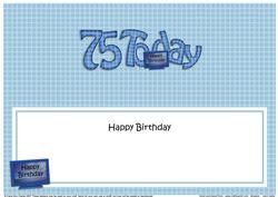 Happy Birthday Dad is 75 Large Dl Insert